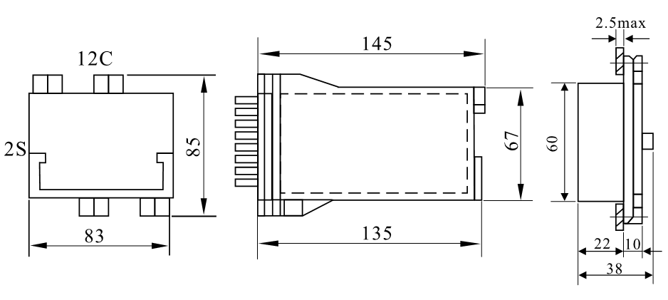 DZ-3E/A4、DZ-3E/A4J外形尺寸图