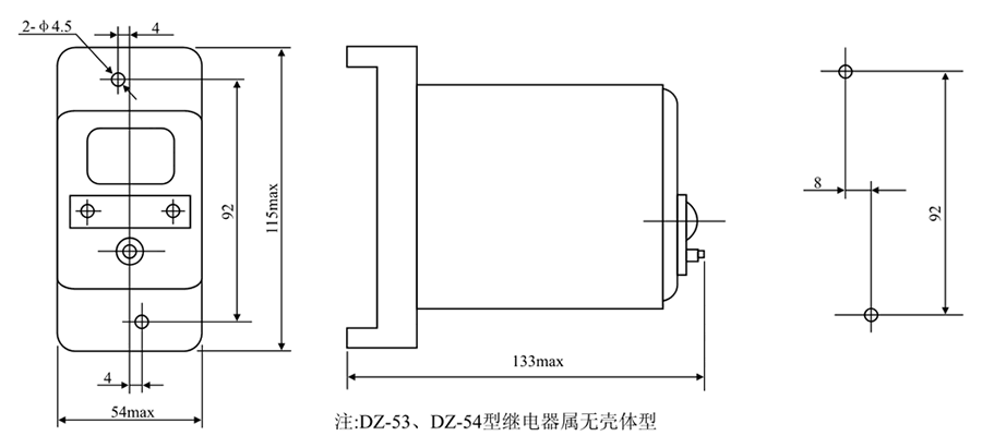 JY-16A外形尺寸和安装尺寸图