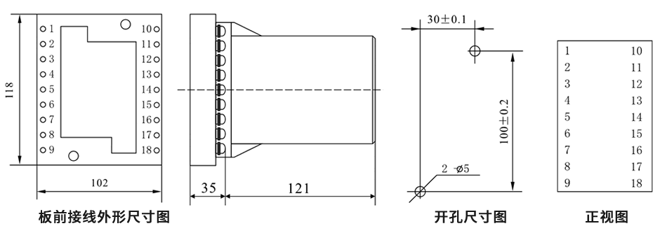 DZJ-20/2022板前接线安装尺寸图