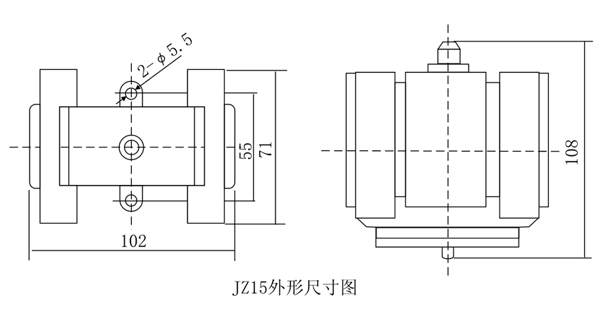 JZ15-80外形及开孔尺寸图