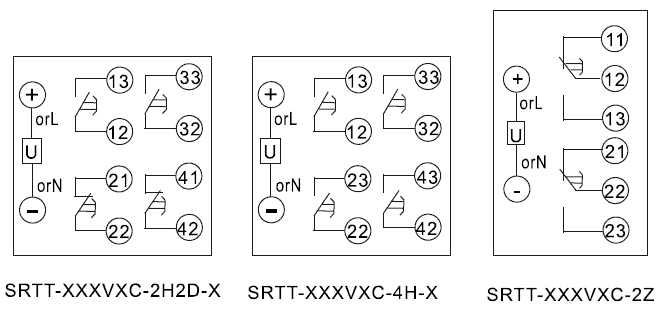 SRTT-110VDC-4H-B内部接线图