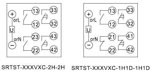 SRTST-24VDC-1H1D-1H1D-A内部接线图